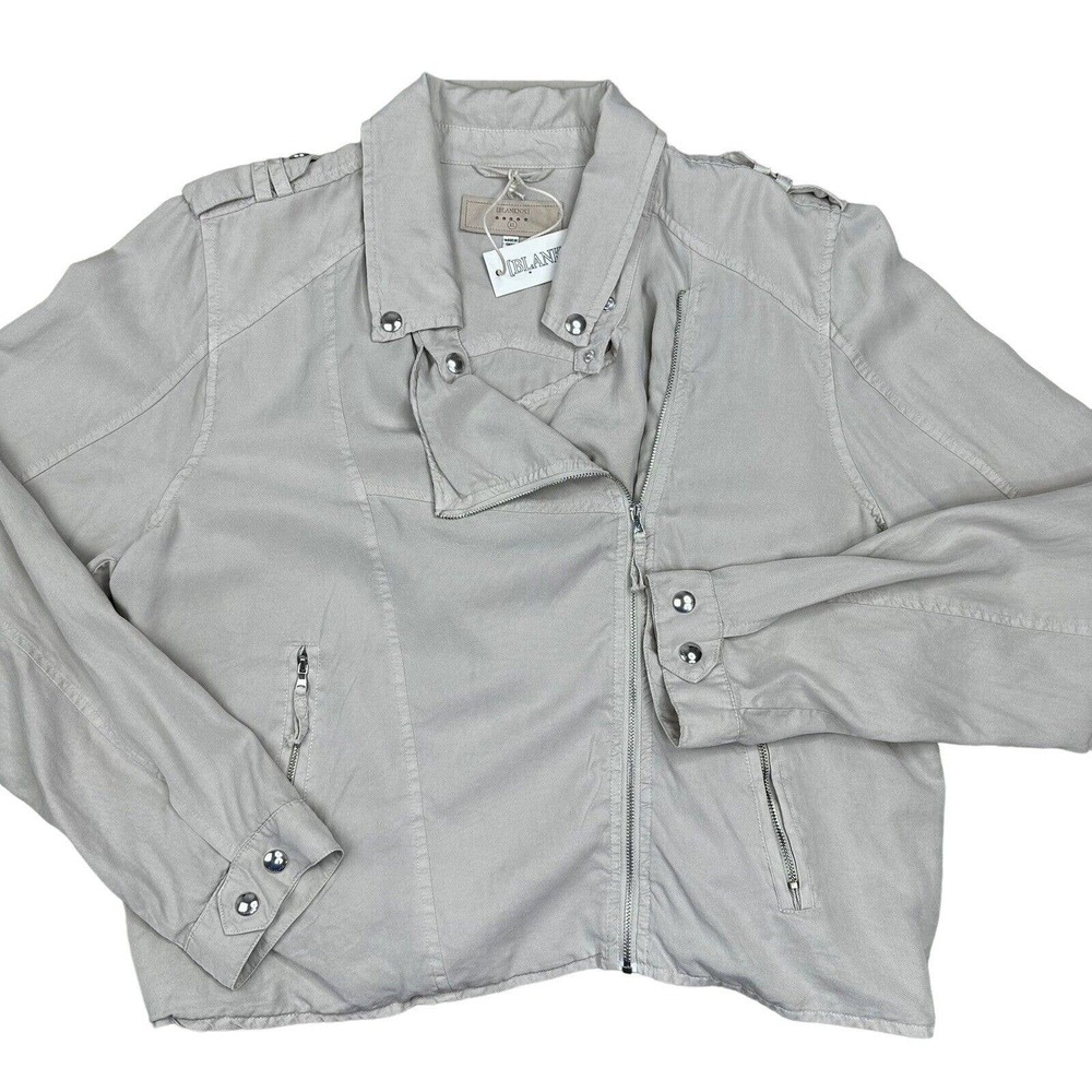 NWOT Anthropologie Blank NYC Breezy Moto Jacket Size XL White Sand Tan - Picture 8 of 13